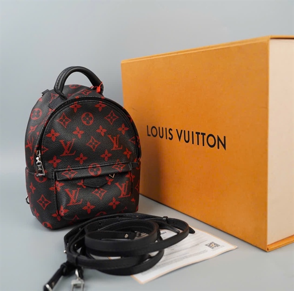 Balo LV nền đen hoa đỏ (FL4136) 2 strap (PN) +