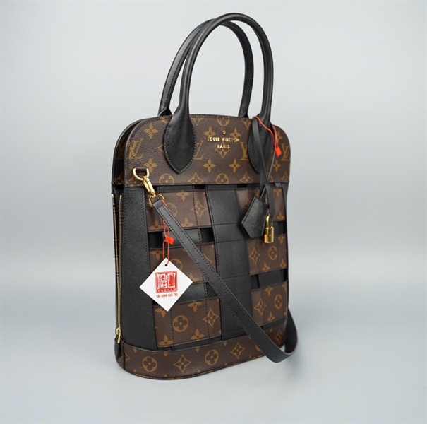 Túi LV Tote hoa nâu viền đen kèm ổ+ chìa (F01117) sz25 (HC) +
