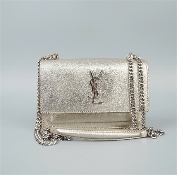 Túi YSL bạc sz17 KG +