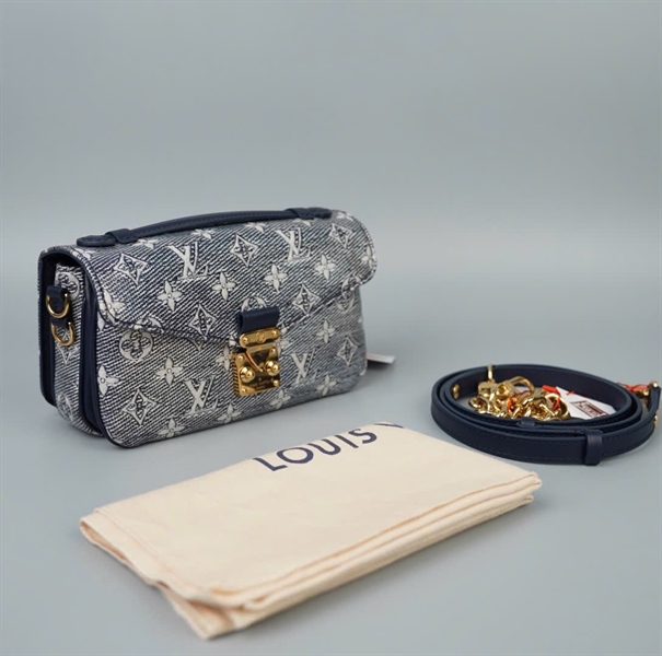 Túi LV Metis nền xanh hoa trắng 2 strap sz20 (HC) +