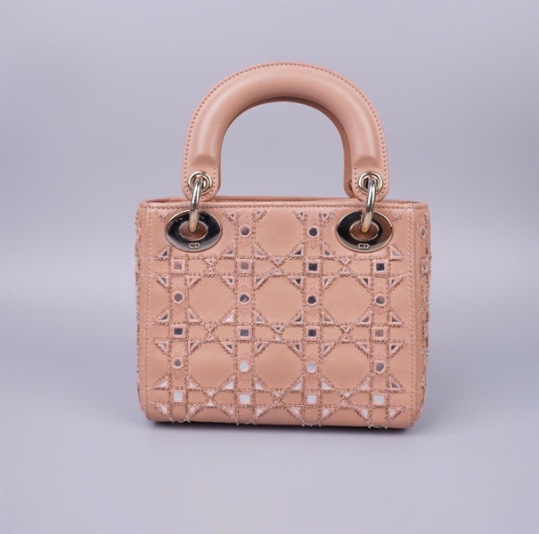 Túi Dior Lady nude đính cườm (04-MA-0280) szmini (HC) +