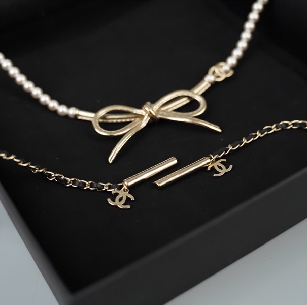 Dây chuyền Chanel mặt nơ ngọc trai KG +