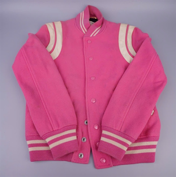 Áo khoác YSL hồng sọc trắng KG +