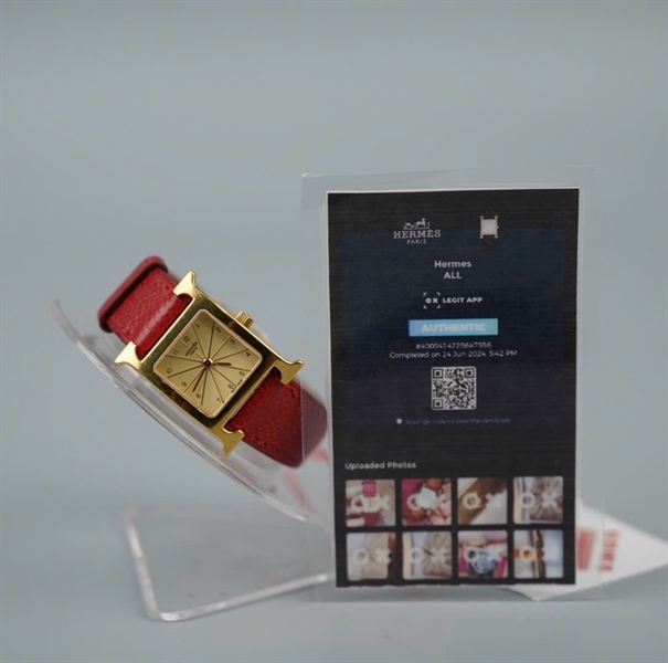 Đồng hồ Hermes quai đỏ (1053585) KG +