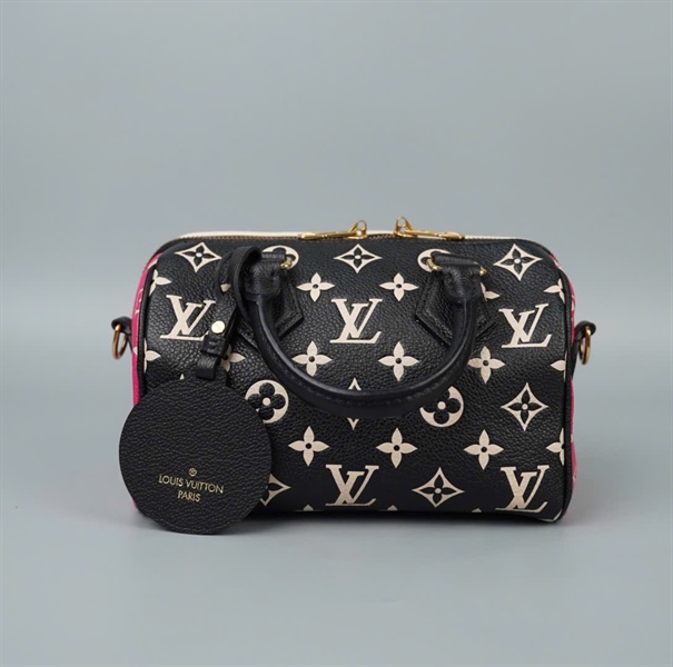 Túi LV Speedy 3 màu hồng trắng đen sz20 (HC) +