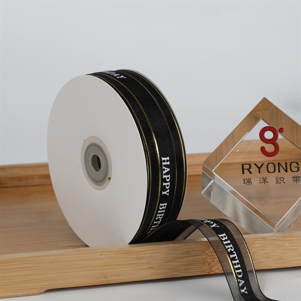 Ruy băng voan kim tuyến Đen 2,5x45m/ RB60