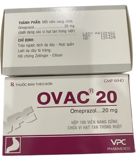 Ovac omeprazol 20mg pharimexco (h/100v)
