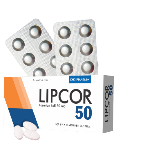 Lipcor losartan 50mg dhg (h/30 viên nén)