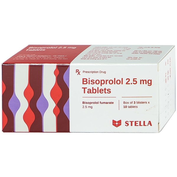 Bisoprolol 2.5mg stella (hộp/30 viên nén)