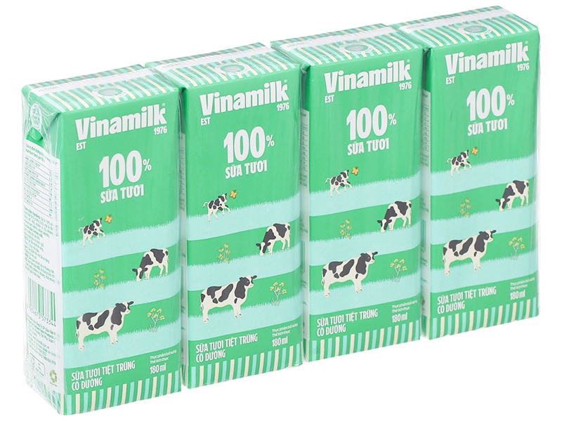Sữa tươi Vnm 100% hộp 180ml