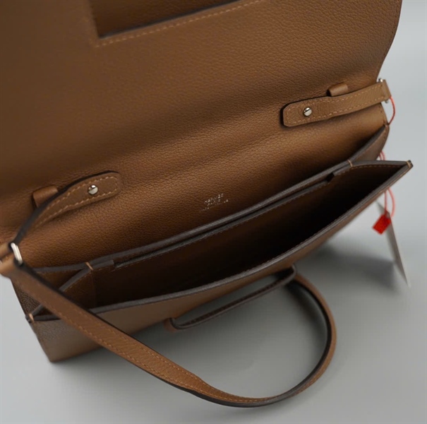 Túi Hermes màu nâu viền cam sz20 KG+