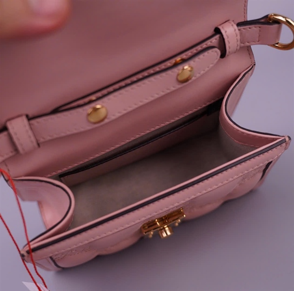 Túi GG handle màu hồng (724499213317) 2strap sz18 KG+