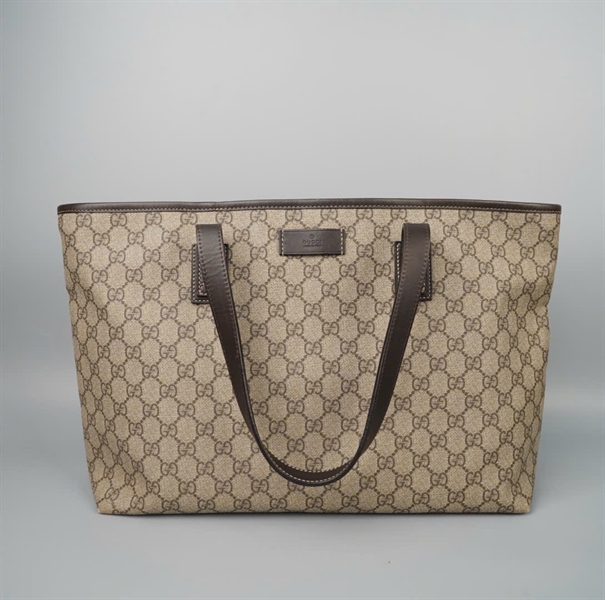 Túi GG tote màu xám (211137493075) sz37 KG+