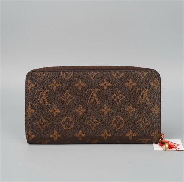 Ví LV hoa nâu có zip +