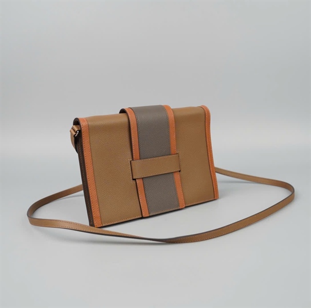 Túi Hermes màu nâu viền cam sz20 KG+