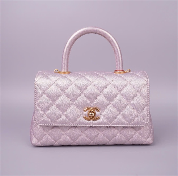 Túi Chanel coco tím X3685PA5 sz23 KG+