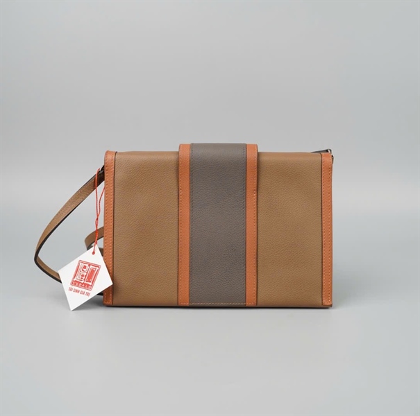 Túi Hermes màu nâu viền cam sz20 KG+