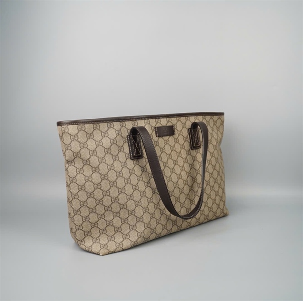 Túi GG tote màu xám (211137493075) sz37 KG+