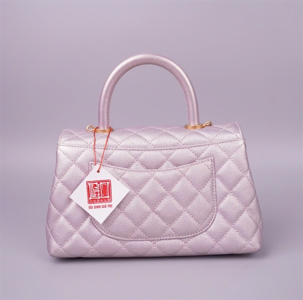 Túi Chanel coco tím X3685PA5 sz23 KG+