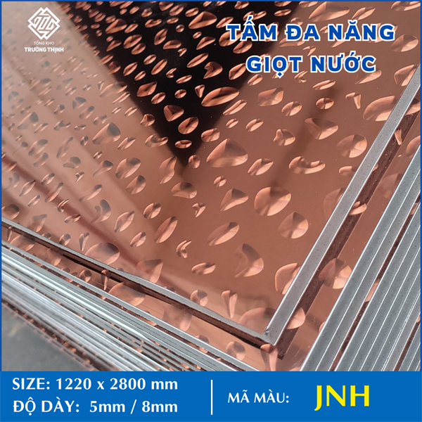 TẤM ĐA NĂNG - GIỌT NƯỚC HỒNG - 8MM - 2M8