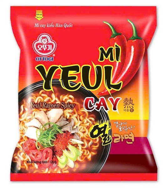 Mì YEUL cay Ottogi gói 120g_ Lốc 5g -62k