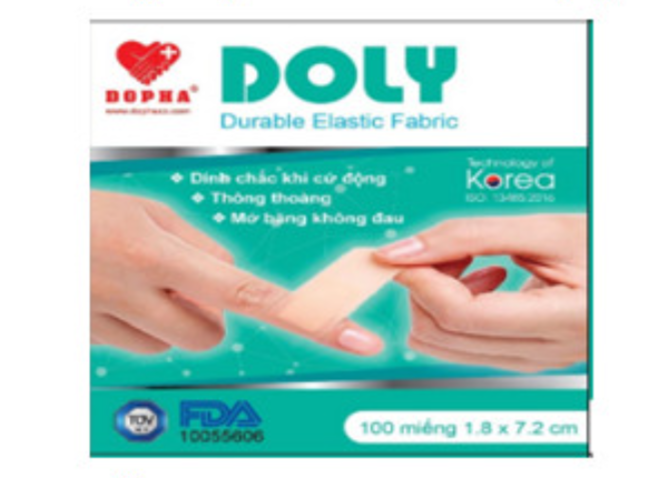 Băng cá nhân doly 1.8x7.2cm đông pha (h/100m)