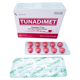 Tunadimet clopidrogel 75mg khapharco (h/100v)