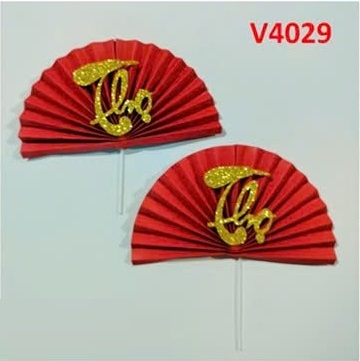 Quạt đỏ chữ Thọ 2CT - V4029
