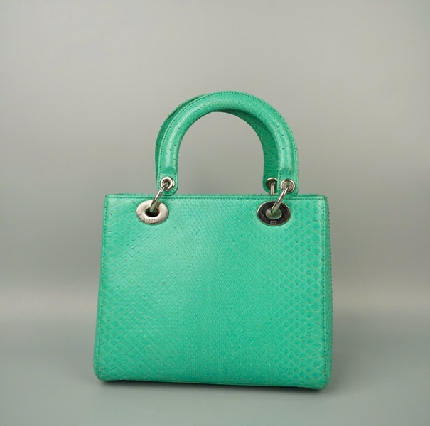Túi Dior Lady da trăn màu xanh (14-BO-0113) szM KG+