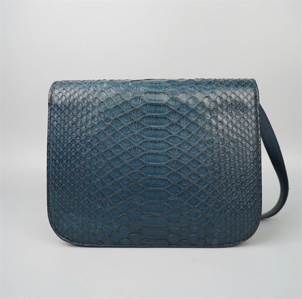 Túi Celine Classic Box da trăn màu xanh (W-CF-2188) sz22 KG+