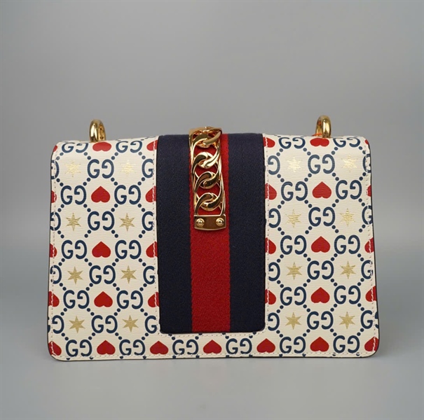 Túi GG Sylvie trắng 2 strap (524405) sz23 (BMC) KG+