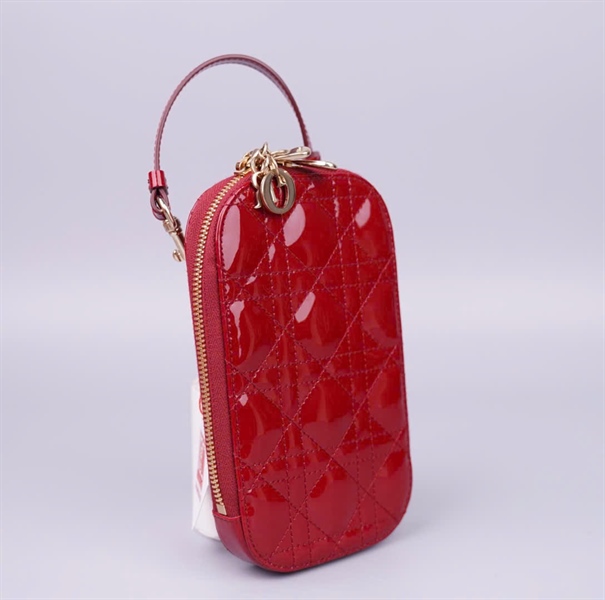 Túi Dior Phone đỏ bóng 2 strap sz10 (BMC) KG+