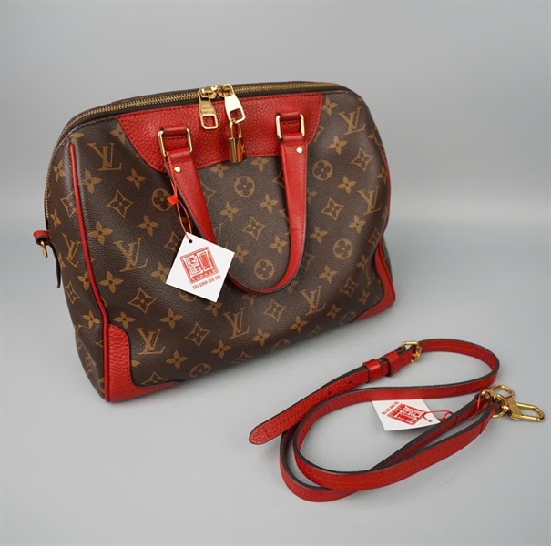 Túi LV Retiro hoa nâu viền đỏ (DR1107) sz33 KG+