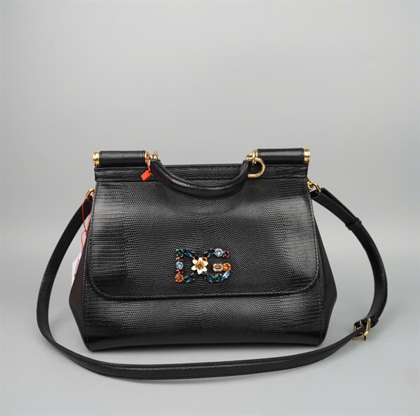 Túi D&G đen logo đính đá sz25 KG+