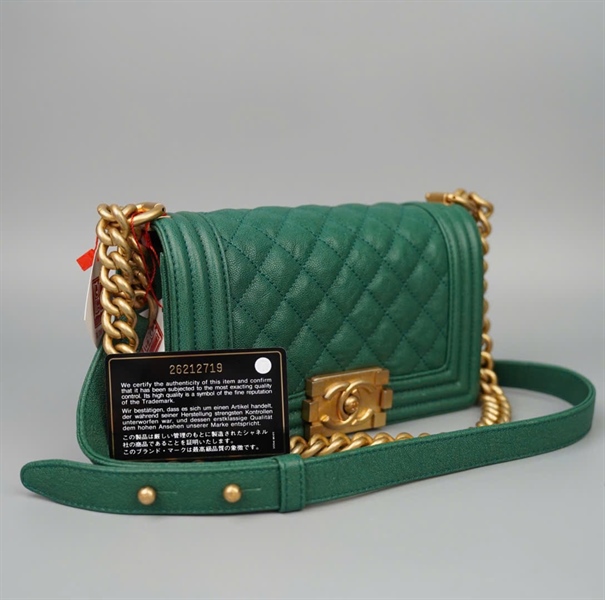 Túi Chanel Boy xanh (26212719) sz19 (BMC) KG+