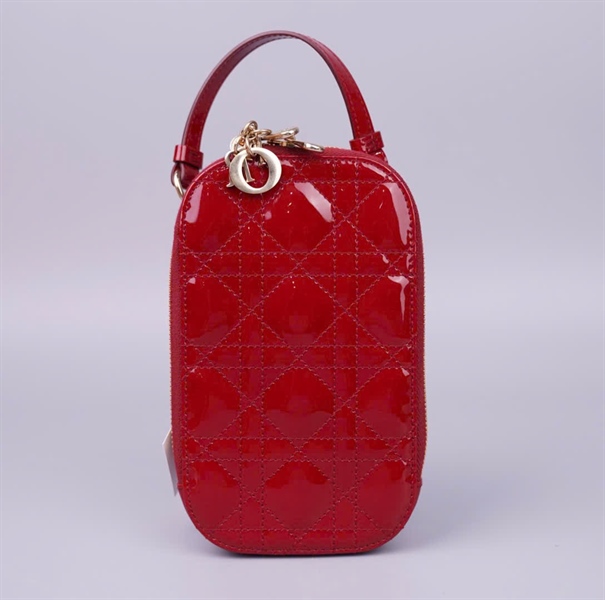 Túi Dior Phone đỏ bóng 2 strap sz10 (BMC) KG+