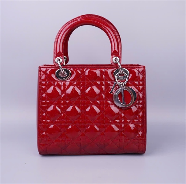 Túi Dior Lady da bóng màu đỏ (O-0197) szM KG+