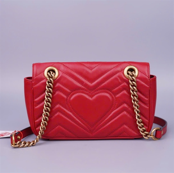 Túi GG Marmont đỏ (493075) sz20 (BMC) KG+