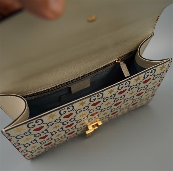 Túi GG Sylvie trắng 2 strap (524405) sz23 (BMC) KG+