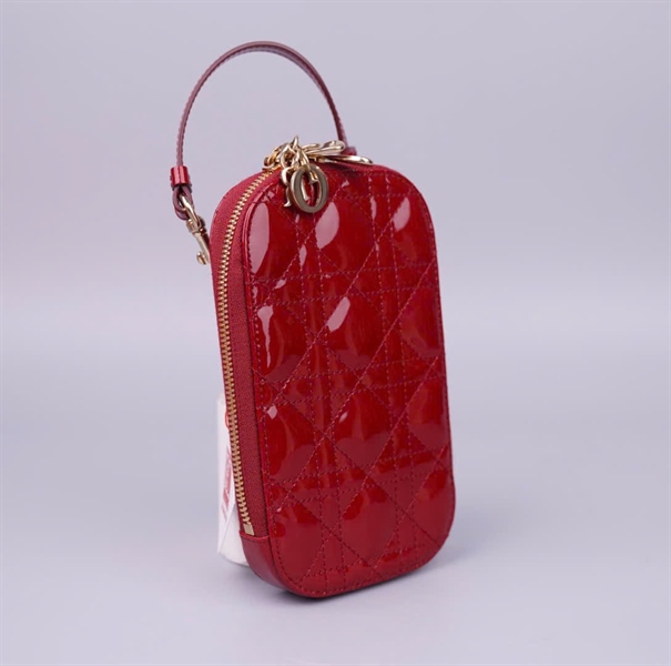 Túi Dior Phone đỏ bóng 2 strap sz10 (BMC) KG+
