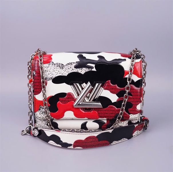 Túi LV Twist trắng đỏ đen kèm gương (SR3187) sz23 (BMC) KG+