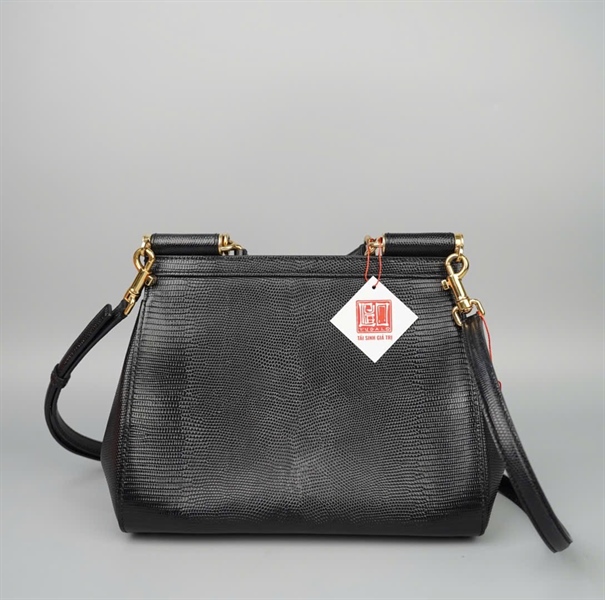 Túi D&G đen logo đính đá sz25 KG+