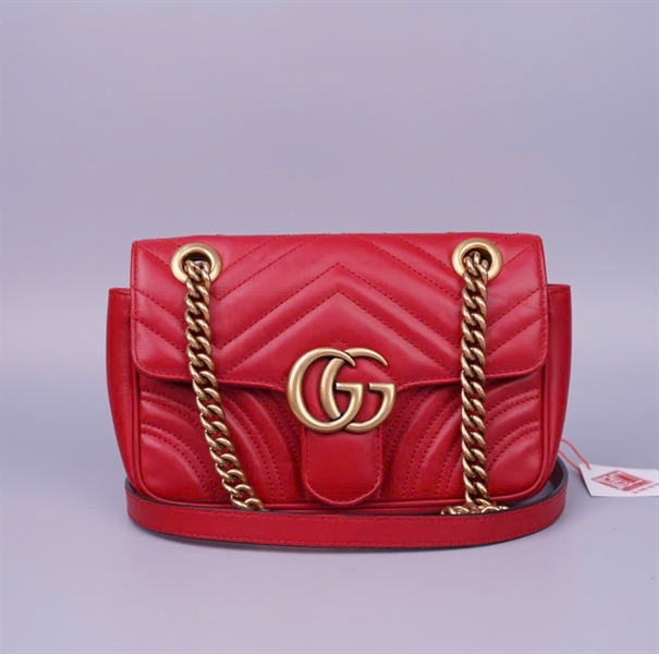 Túi GG Marmont đỏ (493075) sz20 (BMC) KG+