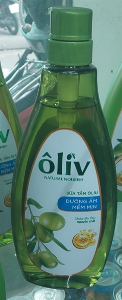 PRT oliu dầu gội + sữa tắm vòi 650ml chai trong