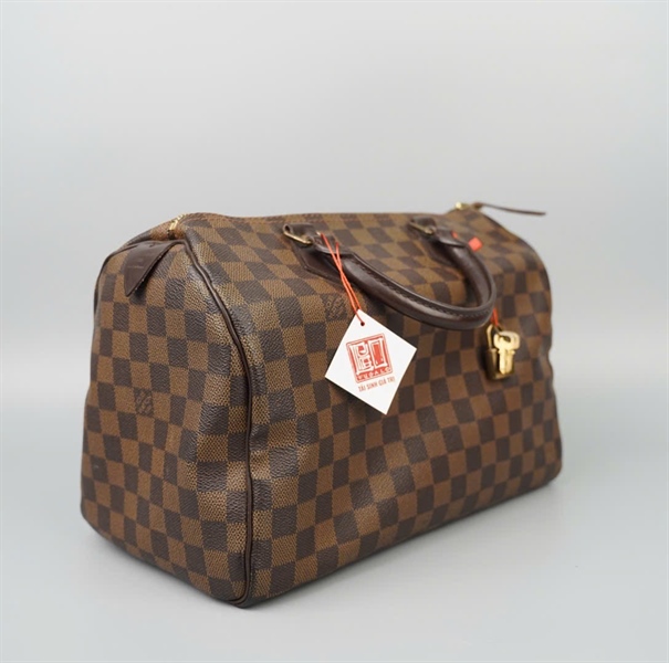 Túi LV Speedy ô vuông nâu có lót form kèm ổ+ chìa sz30 KG+