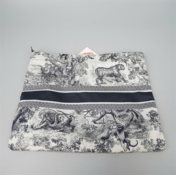 Túi Dior Clutch vải trắng in hình (33-MA-0231) sz28 KG+