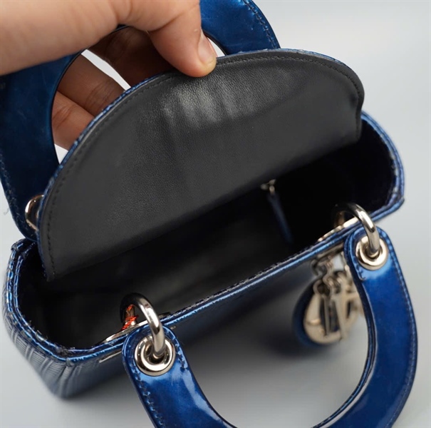 Túi Dior Lady xanh đậm (17-BO-0136) szmini KG+