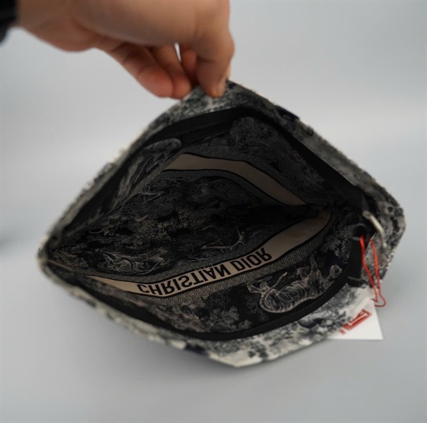 Túi Dior Clutch vải trắng in hình (33-MA-0231) sz28 KG+