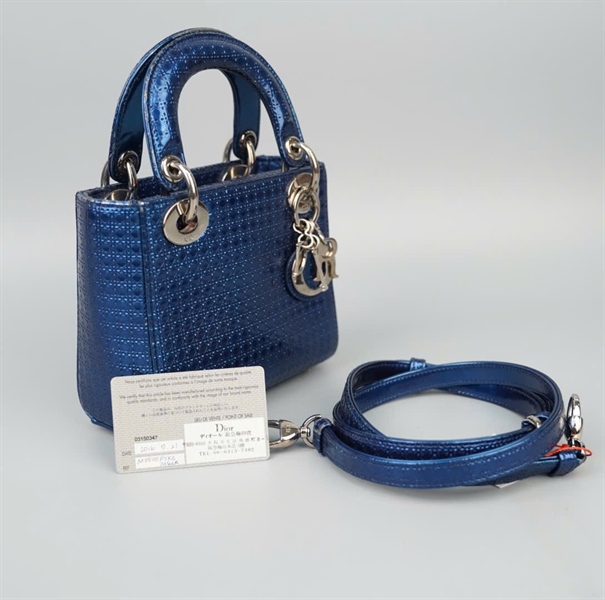 Túi Dior Lady xanh đậm (17-BO-0136) szmini KG+