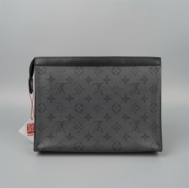 Túi LV Clutch nền xám hoa đen có lót form sz24 KG+